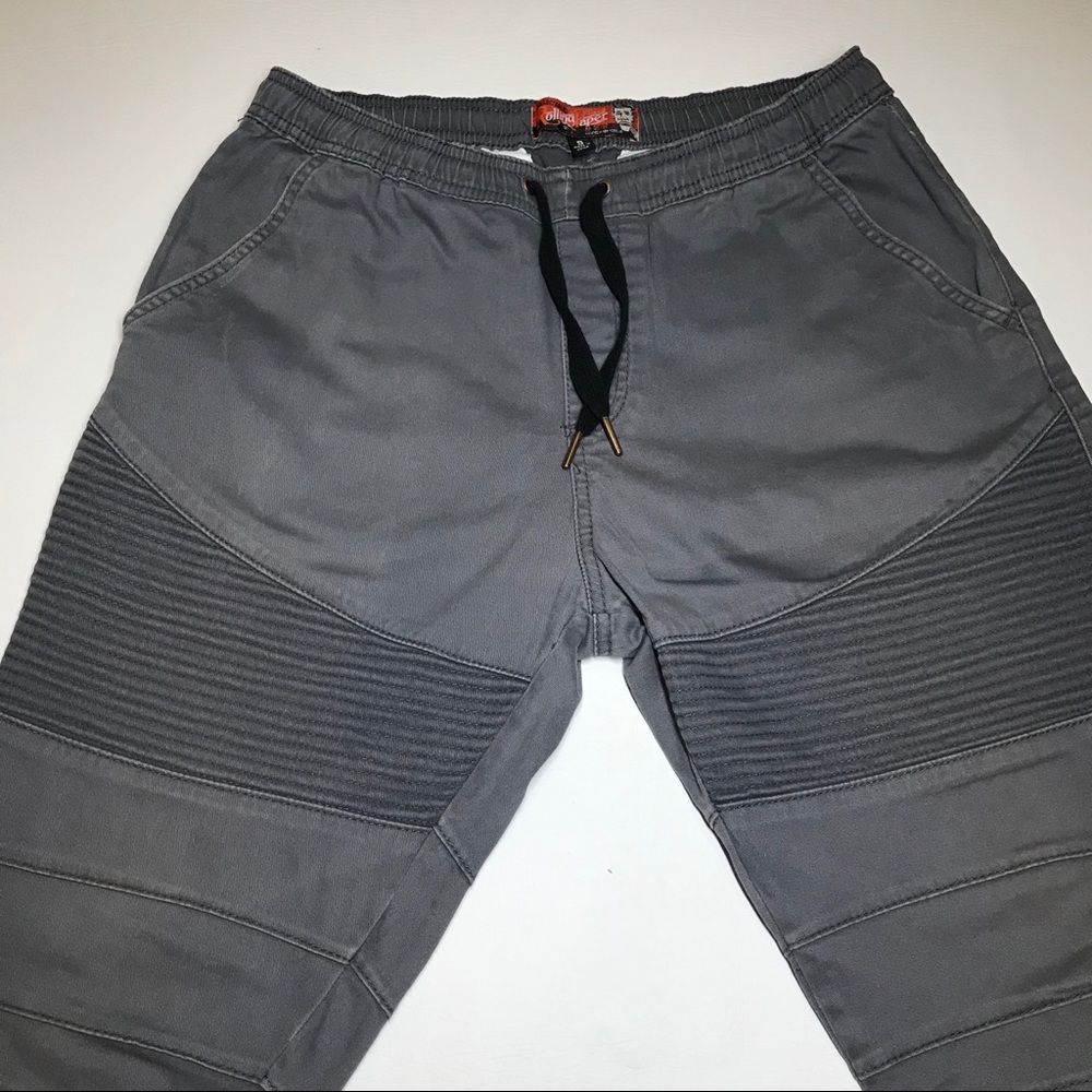 Rolling Paper Men’s Grey Moto Panel Skinny Short - Picture 3 of 13